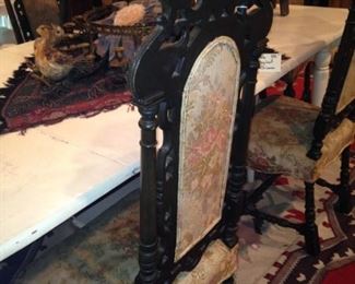 One of several dining upholstered chairs