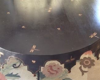 Small round black table