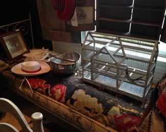 A rectangular shaped bird cage