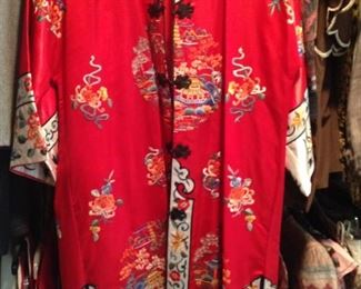Elegantly embroidered Asian robe
