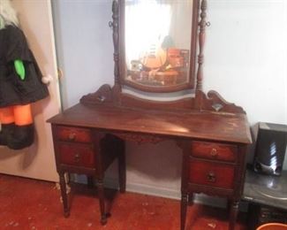 Antique dresser and mirror