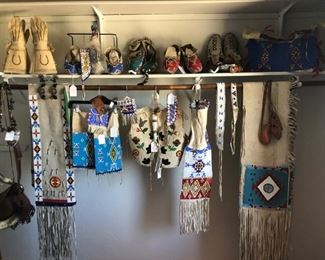 Northern plain beadwork and powder horns.