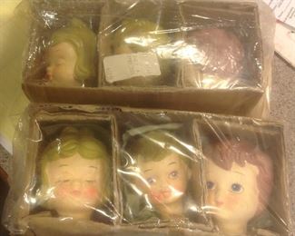 Lee Wards paper mache doll heads....never opened.