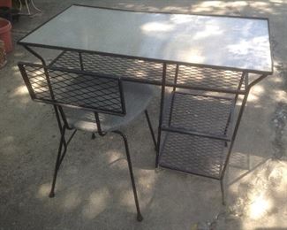 Vintage Formica desk and chair with metal legs......presale...$150