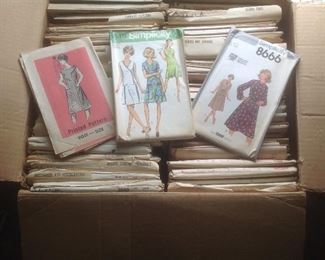 Entire box of vintage sewing patterns
