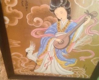 Framed oriental picture