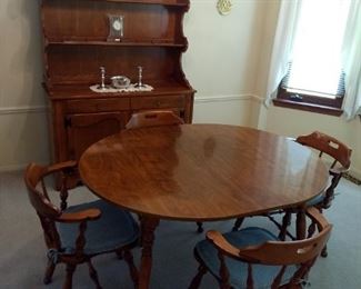 Cherry Dining Table w 4 Chairs & Matching China Cabinet