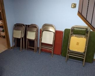 Folding chairs and card tables