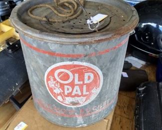 Old pal galvanized minnow fishing bucket bait