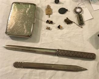 Sterling pieces. Bottom pencil letter opener is Tiffany & Co.