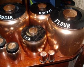 Vintage Copper Canister Set