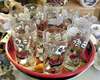 Vintage Drink Set, Casino Theme