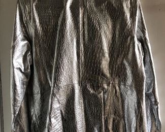 New silver metallic leather jacket by Diane Gilman Medium. $40,  comes with a $25 Nordstrom Gift Card!