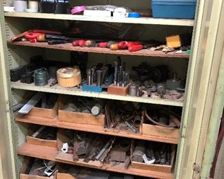 very cool vintage green metal cabinets and tons of tools