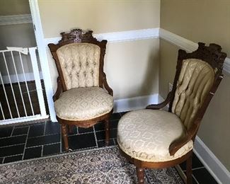 Precious matching Victorian parlor chairs
