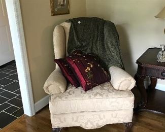 Pillows, throw and chair