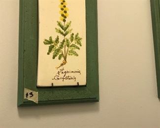 One of a set of herb themed art work