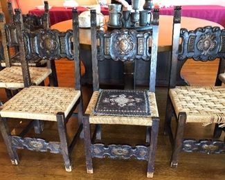 Set of six antique chairs