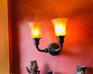 1 of a pair of antique wall sconces