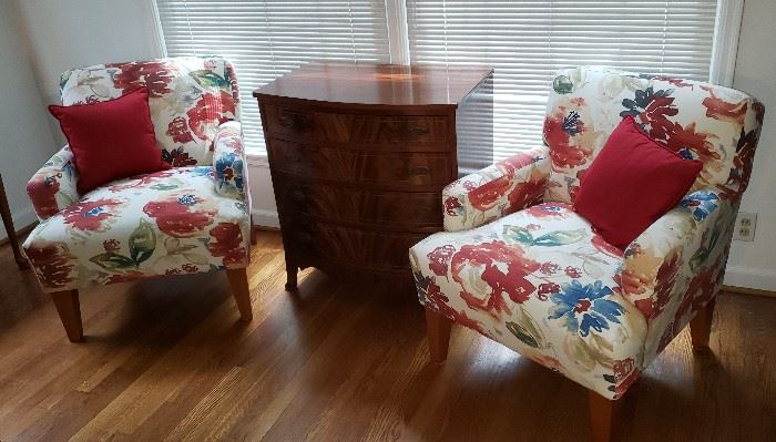 Pair of Floral Accent Chairs