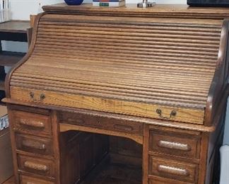 Antique Roll Top Desk with Top Closed