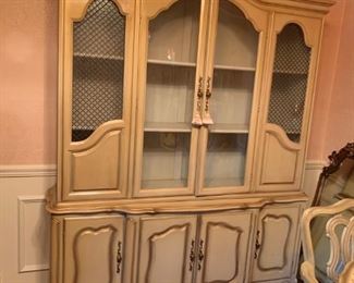 #1 French Provencal china cabinet 1 piece6 door 62x15x74 $150.00