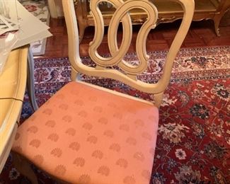 #2 French Provencal table w 2 leaves and 9 chairs 61-85x41x39 $175.00