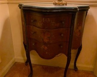 #22 3 drawer antique Bombay cabinet 28x14x31 $140.00
