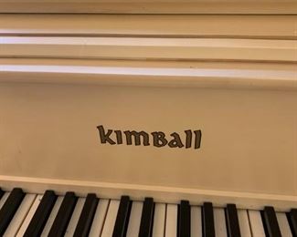 #30 white Kimball baby grand piano with stool $1,000