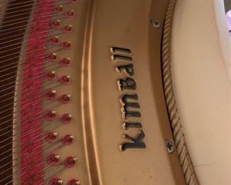 #30 white Kimball baby grand piano with stool $1,000