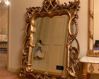 #40 (2) gold mirror w heart on top carved 30x49 100 ea.