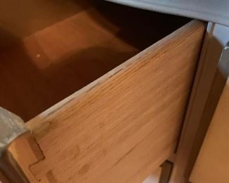 #43 Bassett white French Provencal dresser w mirror 9 drawers 64x21x34 mirr 51x37 $100.00