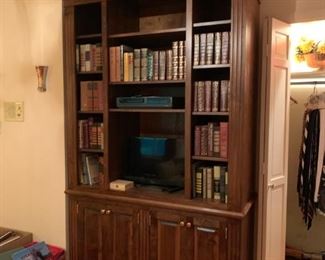 #51 bookcase 4 doors w bookcase 52x22x90 $175.00
