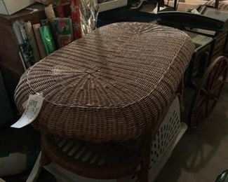 #63 wicker wicker table $20.00