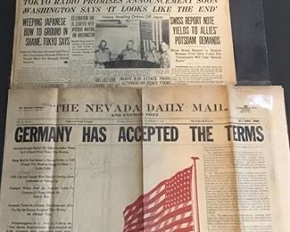 Newspaper headlines - WWI & WWII