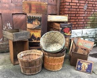 Bushel baskets and crates