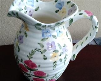 Handpaintd floral pitcher