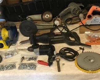 Bench grinder, electric saws