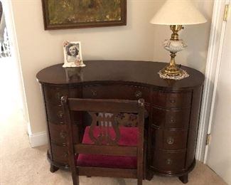 Mahogany  Desk with Matching Chair.