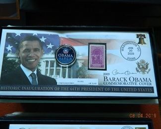 Obama coin and stamp