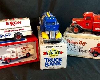 One of many toy truck lots.  These are banks.