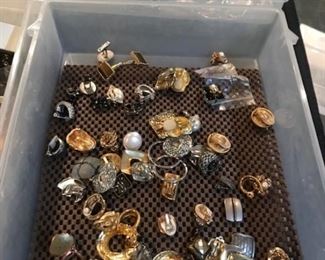 costume jewelry--clip earrings, some vintage