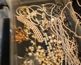 pearl necklaces and bracelets