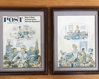 Framed Saturday Evening Post Fold-out Cover. September 19, 1958