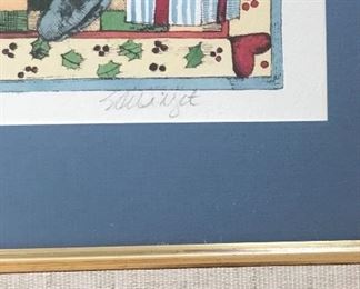 Susan Winget signed Santa Claus print
