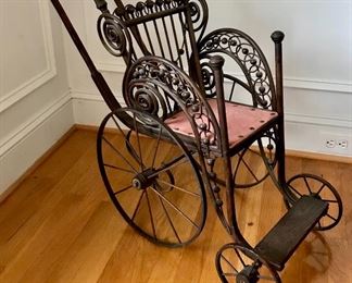 Antique Victorian Wicker Doll Buggy