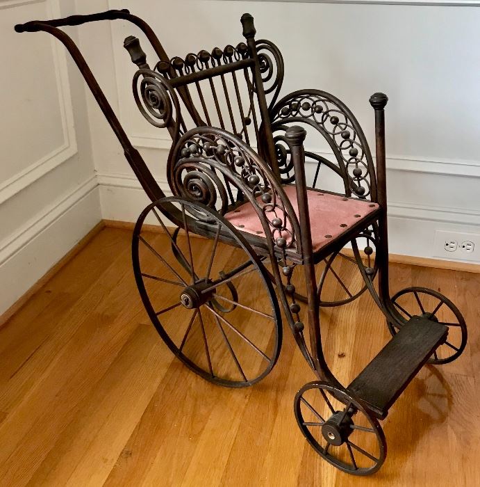 Antique Victorian Wicker Doll Buggy