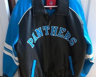Carolina Panther's Pleather Jacket.  Unisex M