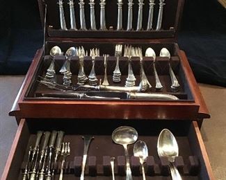 Tuttle Co. “Onslow” sterling Flatware. Service for 12, service pieces
