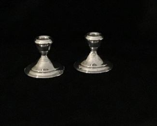 Sterling Candle Holders-Schweitzer Silver Corp. Some damage on one base.